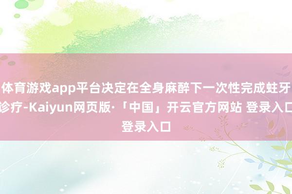 体育游戏app平台决定在全身麻醉下一次性完成蛀牙诊疗-Kai
