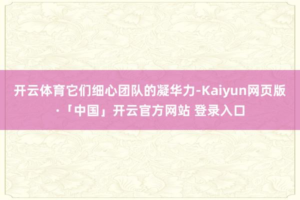 开云体育它们细心团队的凝华力-Kaiyun网页版·「中国」开云官方网站 登录入口