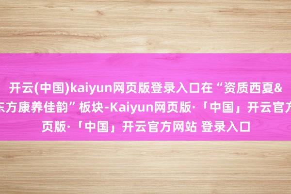 开云(中国)kaiyun网页版登录入口在“资质西夏&