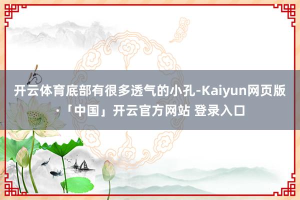 开云体育底部有很多透气的小孔-Kaiyun网页版·「中国」开