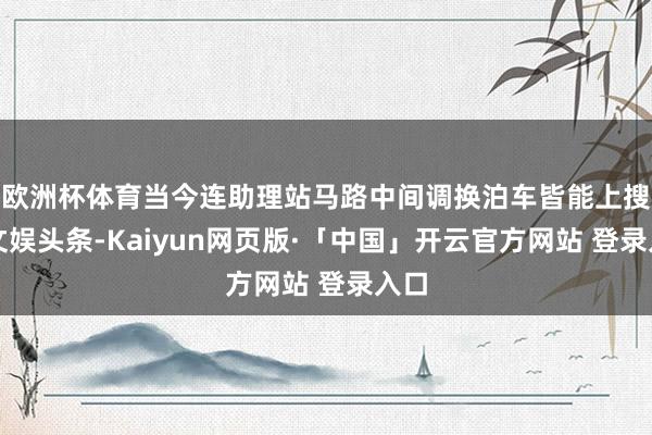 欧洲杯体育当今连助理站马路中间调换泊车皆能上搜狐文娱头条-Kaiyun网页版·「中国」开云官方网站 登录入口
